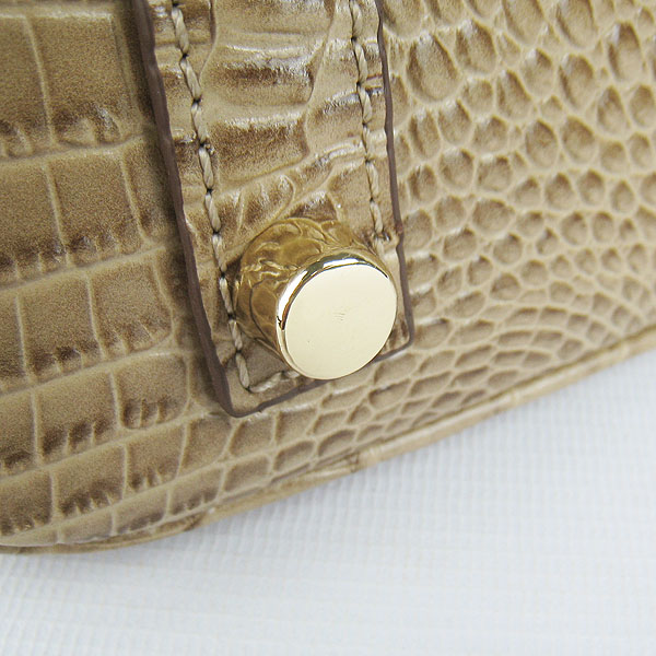 Replica Hermes Birkin 30CM Crocodile Head Veins Bag Apricot 6088 On Sale